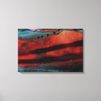 Grote Zon, Donkere Wolken Aquarel Canvas Afdruk
