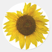 Grote zonnebloem ronde sticker (Voorkant)