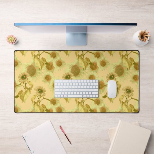 Grote zonnebloemen geel patroon bureaumat (Kantoor 1)