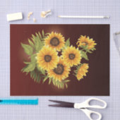 Grote zonnebloemen Gekleurd Rustic  ontkoppelen Tissuepapier (Craft)