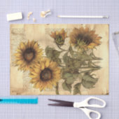 Grote Zonnebloemen op Script Tissuepapier (Craft)