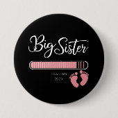 Grote Zus 2025 Ladingszwangerschap Aankondiging Ronde Button 7,6 Cm (Voorkant)