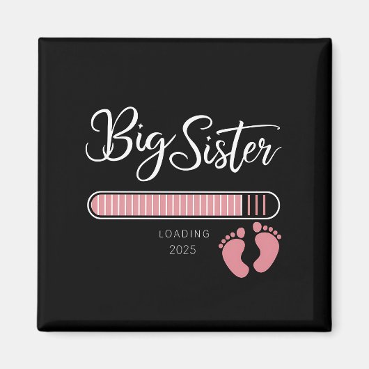 Grote zus 2025 Zwangerschapsaankondiging laden  Magneet (Voorkant)