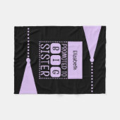 Grote zus aangepaste naam zwart paarse fleece deken (Voorkant (Horizontaal))