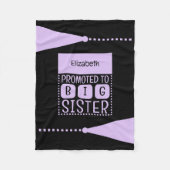 Grote zus aangepaste naam zwart paarse fleece deken (Voorkant)