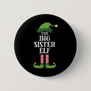 Grote Zus Elf Bijpassende Familie Groep Kerstmis P Ronde Button 5,7 Cm