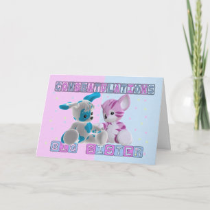 Grote zus gefeliciteerd kaart