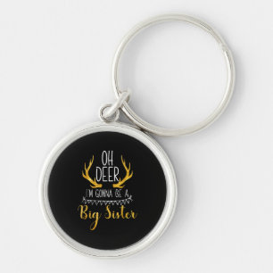 Grote zus Oh hert Baby aankondiging Schattige stij Sleutelhanger