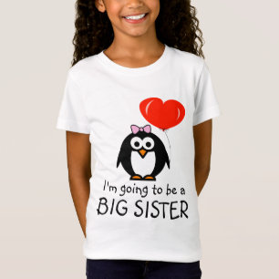 Grote zus op shirt voor sibling   Pinguïn-cartoon