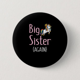 Grote zus opnieuw eenhoorn meisjes kinderen grote  ronde button 5,7 cm