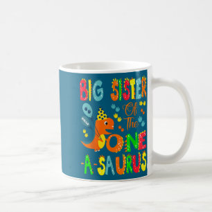 Grote zus van de One-a-saurus 1e verjaardag jongen Koffiemok