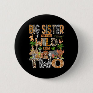 Grote zus van de wilde & twee 2de verjaardag jonge ronde button 5,7 cm