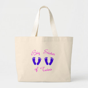 Grote zus van tweelingjongens tote bag