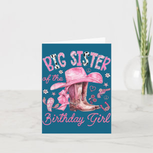 Grote Zus Verjaardagsmeisje Roze Illustratie Kaart
