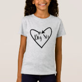 Grote Zus Zuster Kinderen Scriptuur Pijl Hart Boho T-shirt (Voorkant)