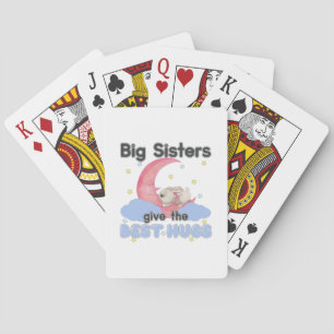 Grote zussen geven de beste knuffels - Maan Konijn Pokerkaarten