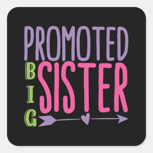 Grote zuster - Big Sister onthullen Vierkante Sticker (Voorkant)