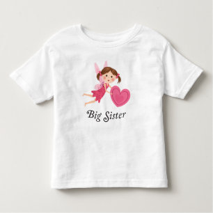 Grote zuster-fee met liefdeshart t-shirt
