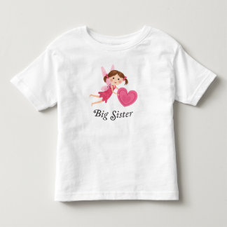 Grote zuster-fee met liefdeshart t-shirt