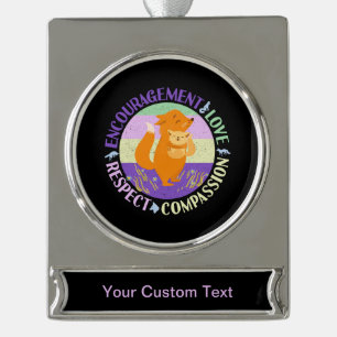 Grote Zuster Liefde - Verwant Bonding Fox Verzilverd Banner Ornament