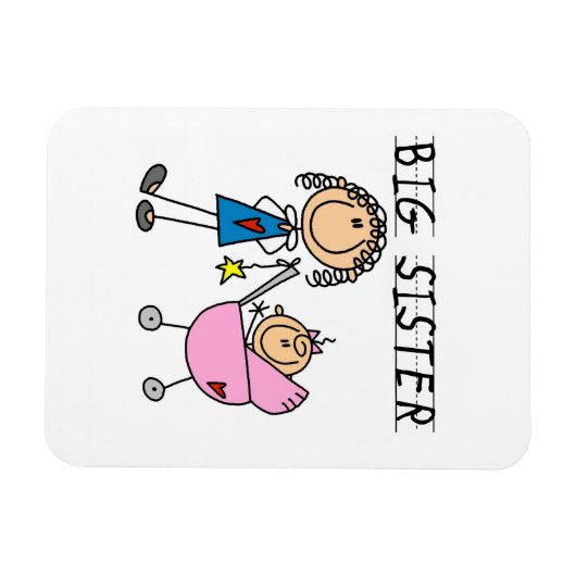 Grote zuster met kleine zusjes magneet (Horizontaal)