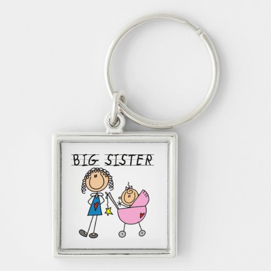 Grote zuster met kleine zusjes sleutelhanger (Voorkant)