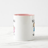 Grote zuster met kleine zuster T-shirts en cadeaut Tweekleurige Koffiemok (Center)