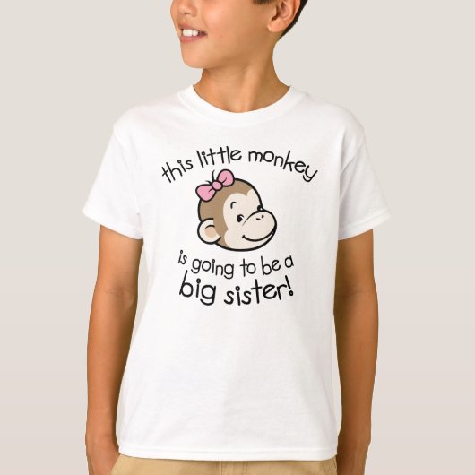 Grote zuster om aap te worden t-shirt (Voorkant)
