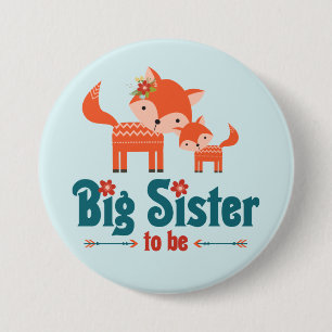Grote zuster om Woodland Foxes te zijn Ronde Button 7,6 Cm
