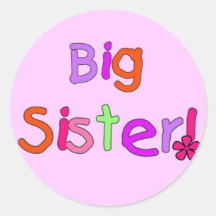 Grote zuster T-shirts en cadeautjes Ronde Sticker
