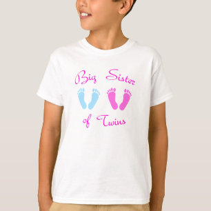 Grote zuster van Twins Voetafdrukken T-shirt