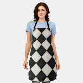 Grote Zwarte & Antiek Witte Diamanten Medium Schort (Gedragen)