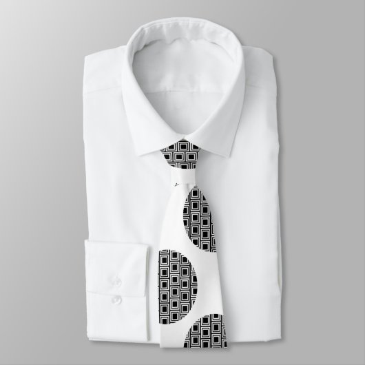 Grote zwarte cirkels met vierkant Stropdas (Gebonden)