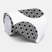 Grote zwarte cirkels met vierkant Stropdas (Opgerold)