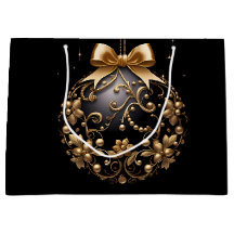 GROTE ZWARTE EN GOUDEN KERSTVERSIERING