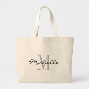 Grote zwarte en witte monogram jumbo-canvas tassen