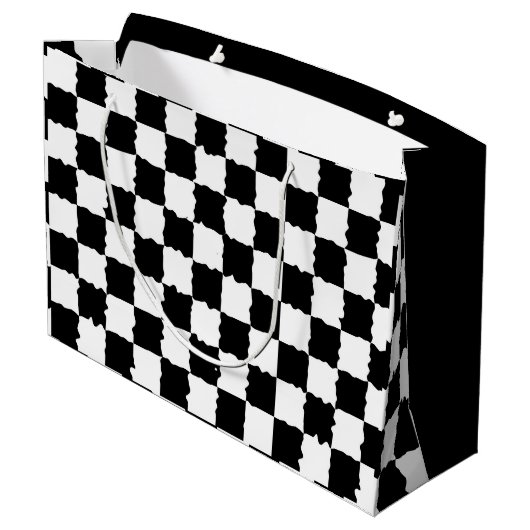 Grote zwarte en witte tas groot cadeauzakje (Achterkant Gekanteld)