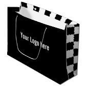 Grote zwarte en witte tas groot cadeauzakje (Voorkant Gekanteld)