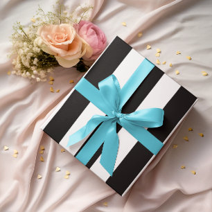 Grote Zwarte en Witte Verticale Strepen Cadeaupapier