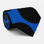 Grote zwarte haarstaarten op kobalt Stropdas (Opgerold)