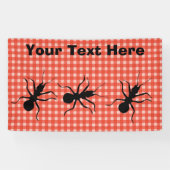 Grote zwarte mieren marching leuke picknick tafelk spandoek (Horizontaal)