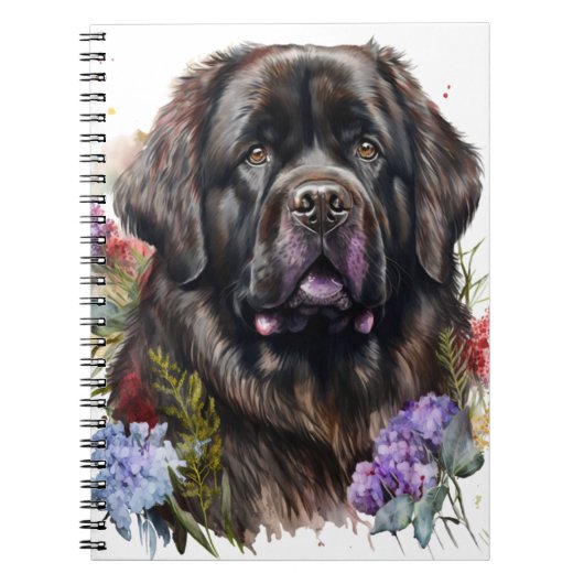 GROTE ZWARTE NEWFOUNDLAND HOND NOTITIEBOEK (Voorkant)