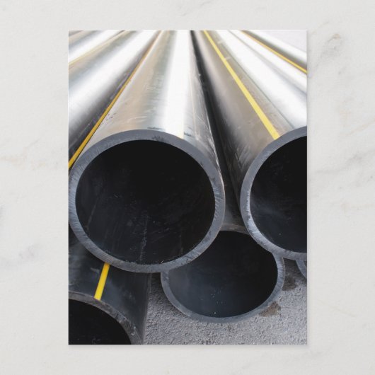 Grote zwarte pijp stolt plastic grote diameter briefkaart (Voorkant)