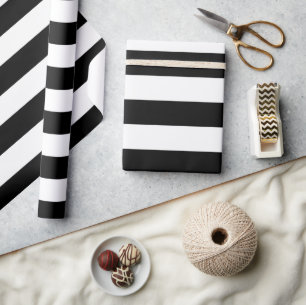 Grote zwarte strepen cadeaupapier