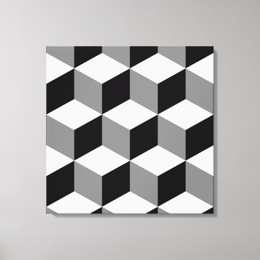 Grote zwarte vlek, wit en grijs canvas afdruk (Voorkant)