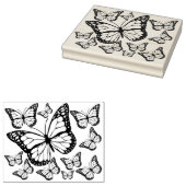 Grote zwarte vlinder Rubberstempel Rubberstempel (Gestempeld)