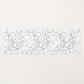 Grote zwarte witte handdragende bloemen yogamat (Achterkant (horizontaal))