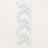 Grote zwarte witte handdragende bloemen yogamat (Achterkant)