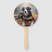 Grote Zwitserse berg in de herfst bladeren Herfst Handwaaier (Achterkant)