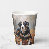 Grote Zwitserse berg in de herfst bladeren Herfst Papieren Bekers (Achterkant)